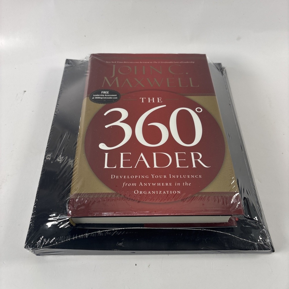 The 360° Leader John C Maxwell Hardcover New Sealed + Portfolio Pad Set